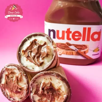 Cone trufado de Leite ninho com Nutella